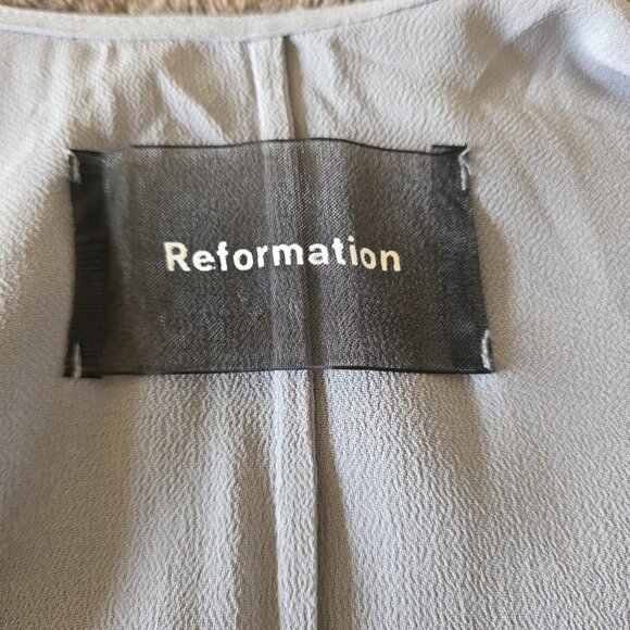 Reformation Winslow Wrap Maxi Dress Fog Gray Size S Kimono Sleeve Boho Long Gown - Picture 5 of 16